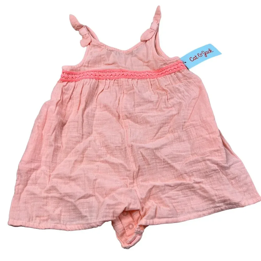 Cat & Jack Toddler Girls' Peach Tank Romper - Size 4T - NWT